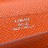 HERMES エルメス ベアンスフレ  フー（オレンジ系） シルバー金具 X刻印(2016年頃) レディース ヴォーエプソン 長財布 Aランク 中古 銀蔵