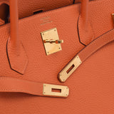 爱马仕爱马仕（Hermes Hermes Birkin）40橙色金支架□n雕刻（2010年左右）男女toryon lemance手提包A级使用Ginzo