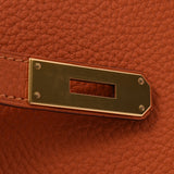 爱马仕爱马仕（Hermes Hermes Birkin）40橙色金支架□n雕刻（2010年左右）男女toryon lemance手提包A级使用Ginzo