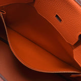 爱马仕爱马仕（Hermes Hermes Birkin）40橙色金支架□n雕刻（2010年左右）男女toryon lemance手提包A级使用Ginzo