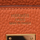 爱马仕爱马仕（Hermes Hermes Birkin）40橙色金支架□n雕刻（2010年左右）男女toryon lemance手提包A级使用Ginzo