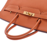 爱马仕爱马仕（Hermes Hermes Birkin）40橙色金支架□n雕刻（2010年左右）男女toryon lemance手提包A级使用Ginzo