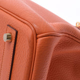 爱马仕爱马仕（Hermes Hermes Birkin）40橙色金支架□n雕刻（2010年左右）男女toryon lemance手提包A级使用Ginzo