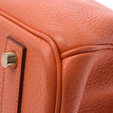 爱马仕爱马仕（Hermes Hermes Birkin）40橙色金支架□n雕刻（2010年左右）男女toryon lemance手提包A级使用Ginzo
