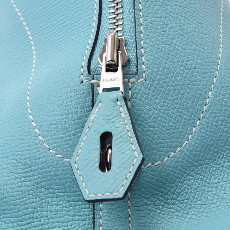 HERMES Hermes Boled Relax 35 Blue Ator Silver metal T -engraved (around 2015) Ladies Epson Supple Handbag A Rank Used Ginzo
