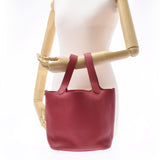 HERMES Hermes Picotan Lock MM Rouge Glass (Red) Silver Bracket □ R -engraved (around 2014) Ladies Toryon Lemance Handbag New Used Ginzo