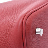HERMES Hermes Picotan Lock MM Rouge Glass (Red) Silver Bracket □ R -engraved (around 2014) Ladies Toryon Lemance Handbag New Used Ginzo