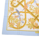 HERMES Hermes Care 90 Light Blue Ladies Silk 100 % Scarf AB Rank used Ginzo