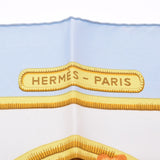 HERMES Hermes Care 90 Light Blue Ladies Silk 100 % Scarf AB Rank used Ginzo