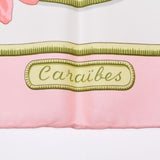 HERMES Hermes Care 90 Bird Pattern Flower Pattern Pink/White Ladies Silk 100 % Scarf A Rank used Ginzo