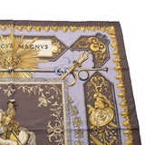 HERMES Hermes Care 90 Louis XIV Ladies Silk 100 % Scarf A Rank A Rank Used Ginzo