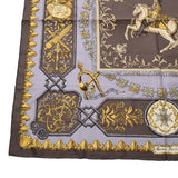 HERMES Hermes Care 90 Louis XIV Ladies Silk 100 % Scarf A Rank A Rank Used Ginzo