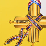 HERMES Hermes Care 90 Liberte Egalite / Freedom, Equity, Friendship Yellow Ladies Silk 100 % Scarf A Rank Used Ginzo