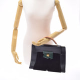 HERMES Hermes President Black/Green/Tea Men's Vogarber Liver Lizard Dobris Handbag AB Rank Used Ginzo
