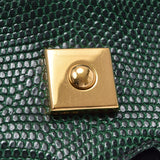 HERMES Hermes President Black/Green/Tea Men's Vogarber Liver Lizard Dobris Handbag AB Rank Used Ginzo