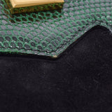 HERMES Hermes President Black/Green/Tea Men's Vogarber Liver Lizard Dobris Handbag AB Rank Used Ginzo