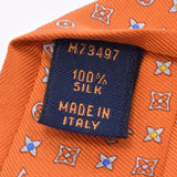 LOUIS VUITTON Louis Vuitton Monogram Tie Orange M73497 Men's Silk 100% Tie AB Rank Used Ginzo
