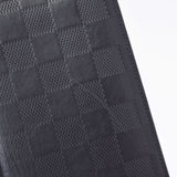 LOUIS VUITTON Louis Vuitton Damier Anfini Portfeille Braze Onyx (Black) N63010 Men's Leather Long Wallet AB Rank Used Ginzo