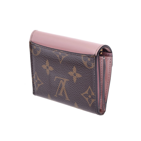 LOUIS VUITTON Louis Vuitton Monogram Portofoyu Zoe Brown/Pink M62933 Ladies Monogram Canvas Three Fold Wallet AB Rank Used Ginzo