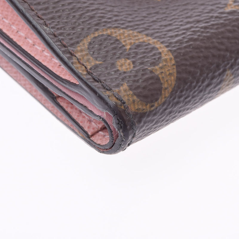 LOUIS VUITTON Louis Vuitton Monogram Portofoyu Zoe Brown/Pink M62933 Ladies Monogram Canvas Three Fold Wallet AB Rank Used Ginzo