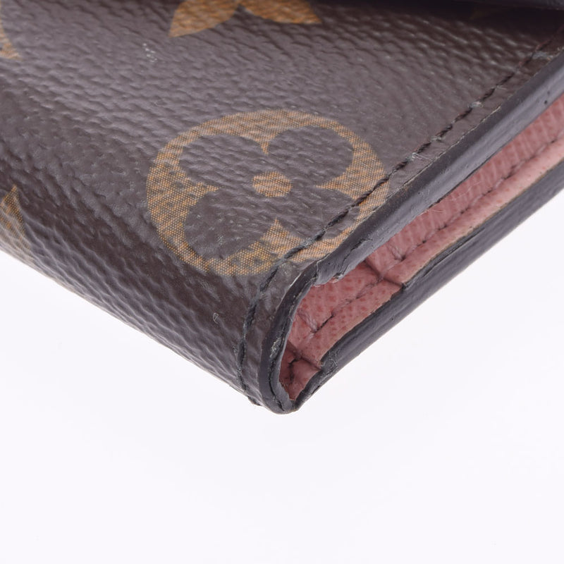 LOUIS VUITTON Louis Vuitton Monogram Portofoyu Zoe Brown/Pink M62933 Ladies Monogram Canvas Three Fold Wallet AB Rank Used Ginzo