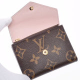 LOUIS VUITTON Louis Vuitton Monogram Portofoyu Zoe Brown/Pink M62933 Ladies Monogram Canvas Three Fold Wallet AB Rank Used Ginzo