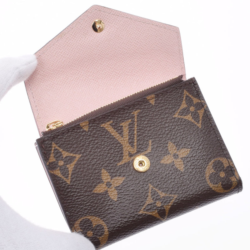 LOUIS VUITTON ルイヴィトン モノグラム ポルトフォイユ ゾエ 三つ折り コンパクト財布 M62933 ブラウン/ピンク by