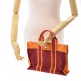 HERMES Hermes Fooltu PM French Festival Limited Orange Unisex Canvas Tote Bag AB Rank used Ginzo