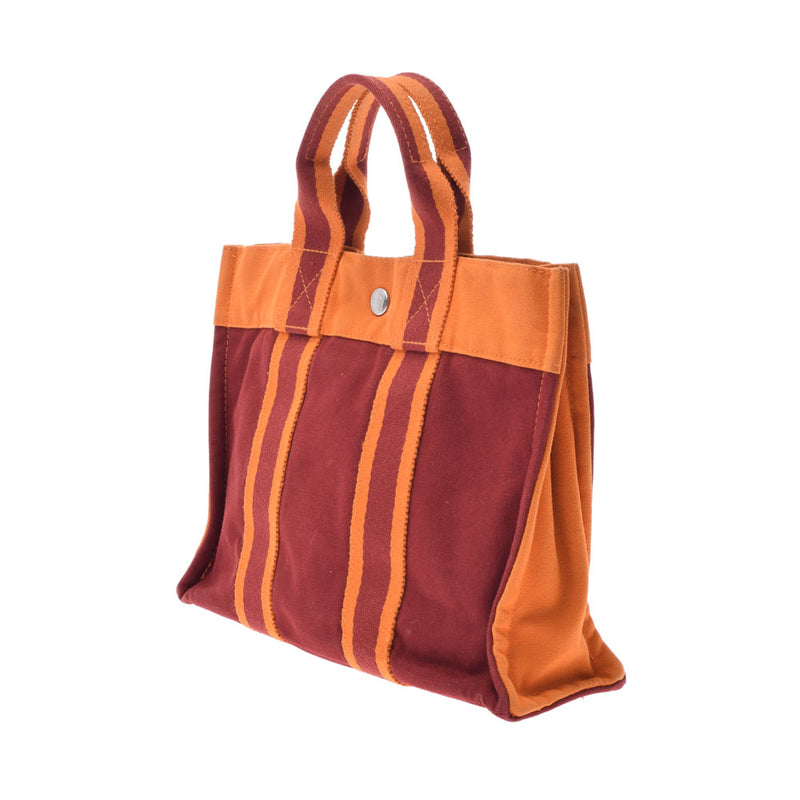 HERMES フールトゥPM トートバッグ ハンドバッグ キャンバス レッド系キャンバスサイズ