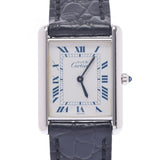 Cartier Cartier Mast Tank Ladies SV925/Leather Watch Quartz White Dial AB Rank Used Ginzo