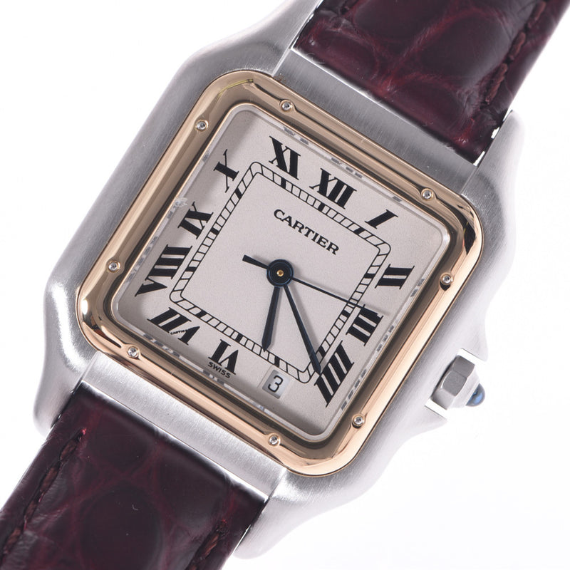 CARTIER カルティエ パンテール レディース SS/YG/革 腕時計 クオーツ アイボリー系文字盤 Aランク 中古 銀蔵