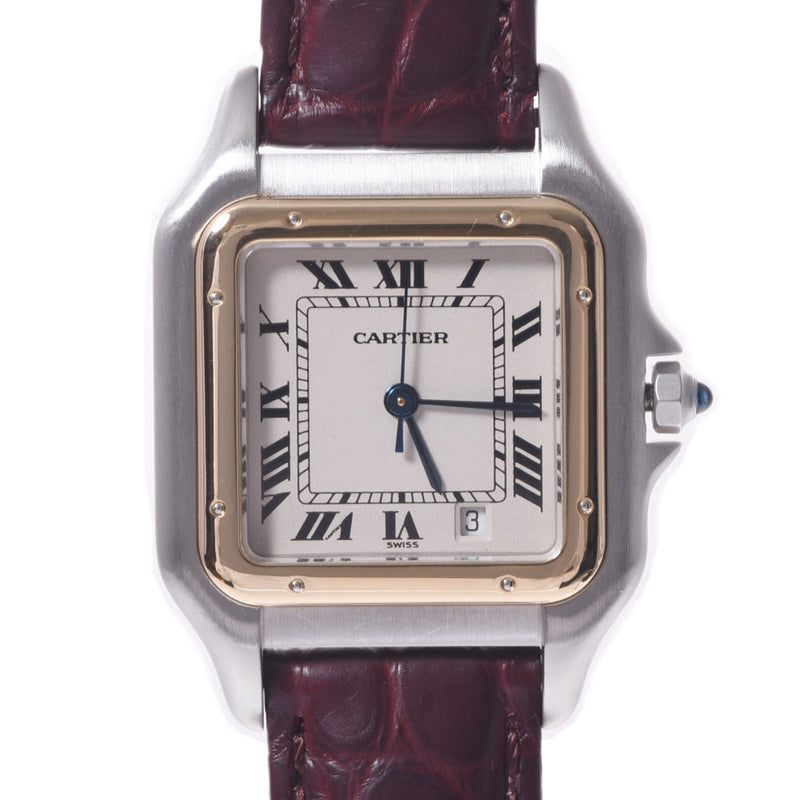 CARTIER カルティエ パンテール レディース SS/YG/革 腕時計 クオーツ アイボリー系文字盤 Aランク 中古 銀蔵