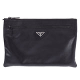 Prada Prada Black Munisex Calf Clutch Bag A级使用Ginzo