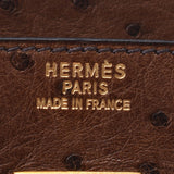 HERMES Hermes Birkin 40 Tea Gold Bracket 〇Z engraved (around 1996) Unisex Ostrich Handbag A Rank used Ginzo