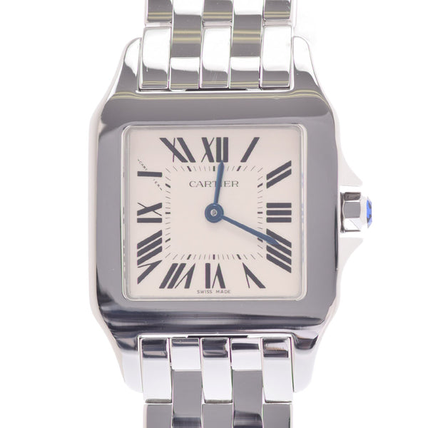 Cartier Cartier Santos de Movaisel LM W25065Z5女士SS Watch Quartz象牙拨号拨号