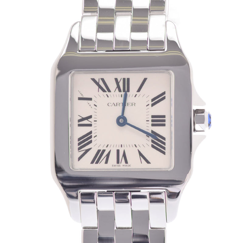 Cartier Cartier Santos de Movaisel LM W25065Z5女士SS Watch Quartz象牙拨号拨号