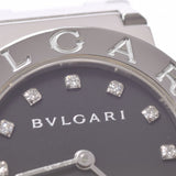 BVLGARI ブルガリ ブルガリブルガリ 26 12Pダイヤ BB26SS レディース SS 腕時計 クオーツ 黒文字盤 Aランク 中古 銀蔵