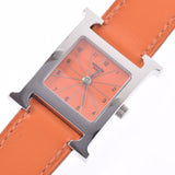 HERMES Hermes Lambusis HH1.210 Ladies SS/Leather Watch Quartz Orange Dial A Rank used Ginzo