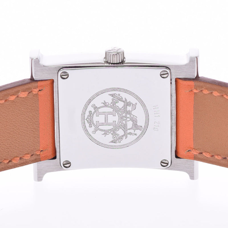 HERMES Hermes Lambusis HH1.210 Ladies SS/Leather Watch Quartz Orange Dial A Rank used Ginzo