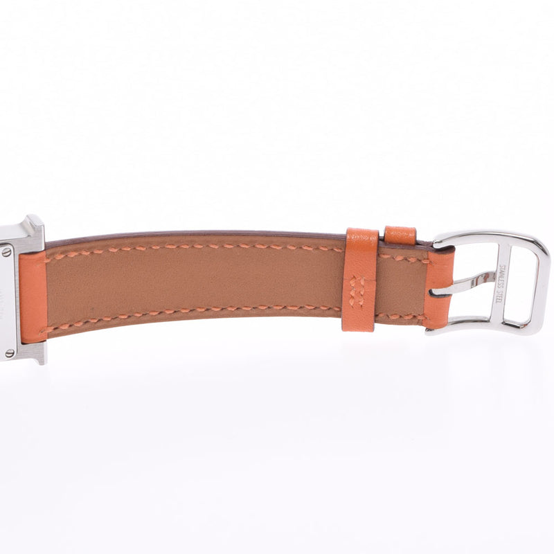 HERMES Hermes Lambusis HH1.210 Ladies SS/Leather Watch Quartz Orange Dial A Rank used Ginzo