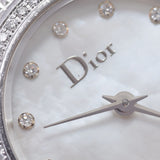 Christian Dior Christian Dior Baby Di 12P Diamond/Bezel Diamond Ladies SS Watch Quartz White Shell Dial AB Rank Used Ginzo