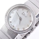 Christian Dior Christian Dior Baby Di 12P Diamond/Bezel Diamond Ladies SS Watch Quartz White Shell Dial AB Rank Used Ginzo