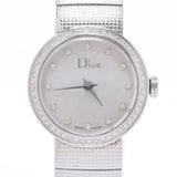 Christian Dior Christian Dior Baby Di 12P Diamond/Bezel Diamond Ladies SS Watch Quartz White Shell Dial AB Rank Used Ginzo