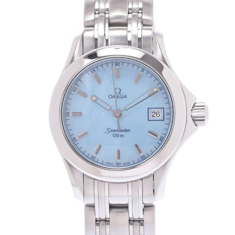 OMEGA Omega Sea Master 120m 2581.87 Ladies SS Watch Quartz Blue Shell Dial A Rank used Ginzo