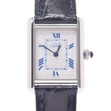 Cartier Cartier Mast Tank Verme Yin Ladies SV925/Leather Watch Quartz White Dial AB Rank Used Ginzo