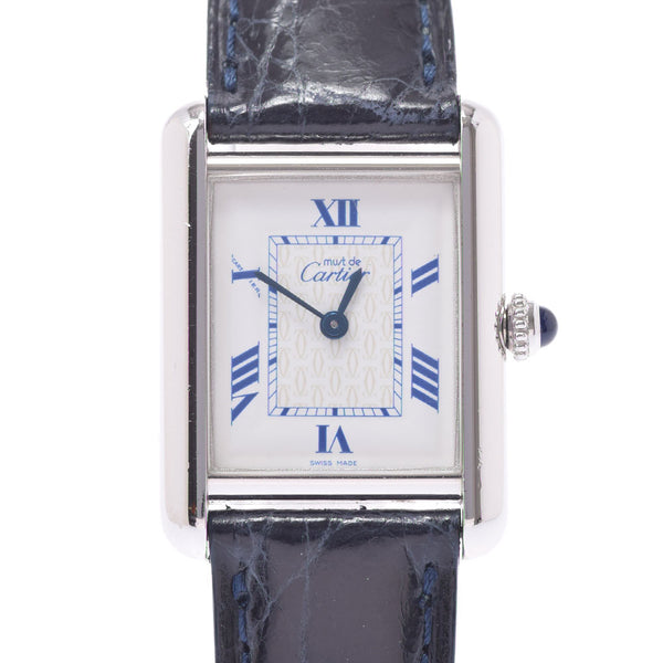 Cartier Cartier Mast Tank Verme Yin Ladies SV925/Leather Watch Quartz White Dial AB Rank Used Ginzo