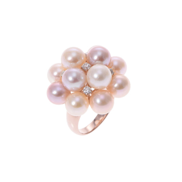 PONTE VECCHIO Ponte Vequio Pearl Diamond 0.34CT No. 12 Ladies K18PG Ring / Ring A Rank Used Ginzo