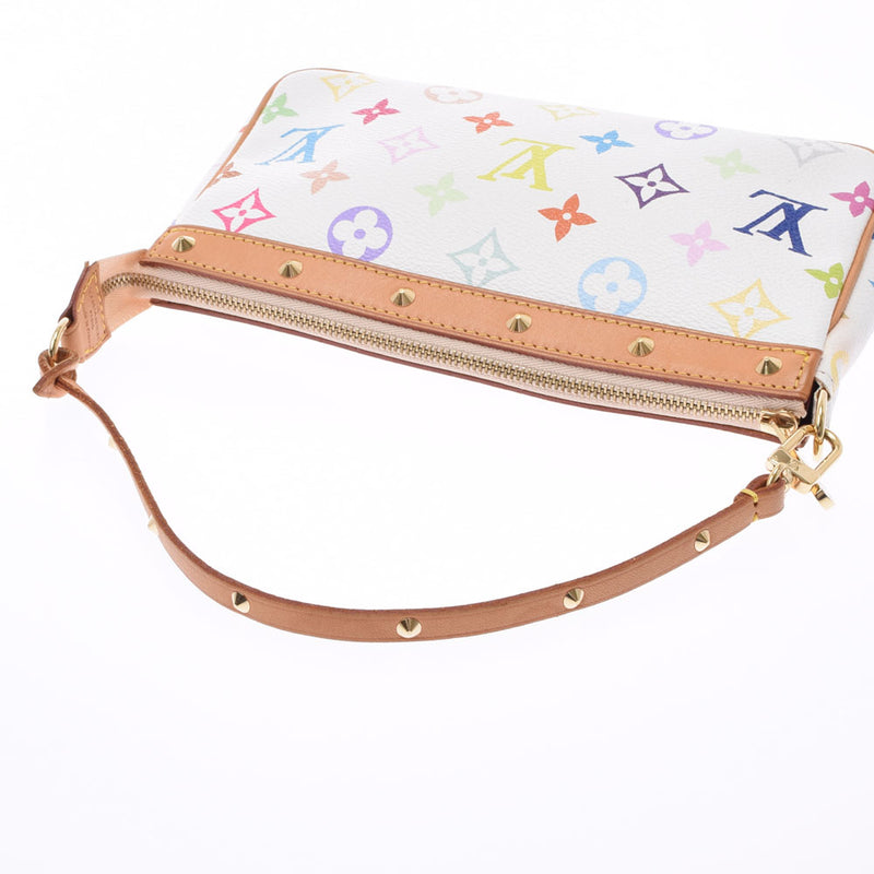 LOUIS VUITTON Louis Vuitton Multicolor Pochette AccessWall White M92649 Ladies Monogram Multicolor Accessories Pouch AB Rank Used Ginzo