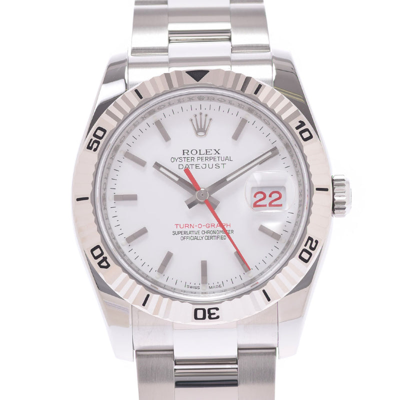 ROLEX Rolex Date Just Turano Graph 116264 Men's SS/WG Watch Automatic White Dial A Rank Used Ginzo
