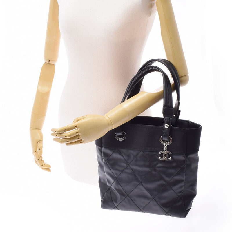 CHANEL Chanel Paris Beerlit Tote PM Black Ladies Canvas/Leather Tote Bag A Rank used Ginzo